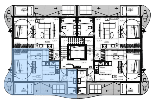 57 sqm 2-5 Floors