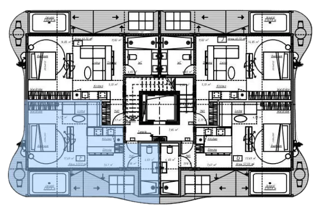 57 sqm 2-5 Floors